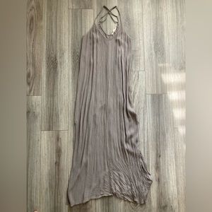 Cross cross back Lovestitch maxi dress small/medium beige/grey